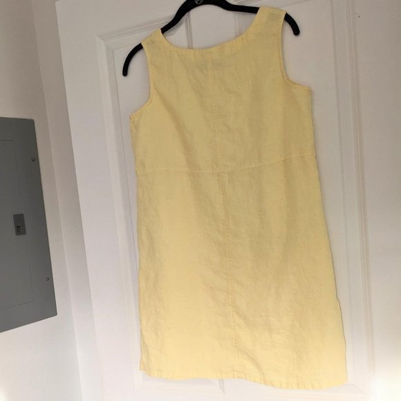 Vintage Yellow Linen Dress Real Comfort size 8 - Picture 3 of 3